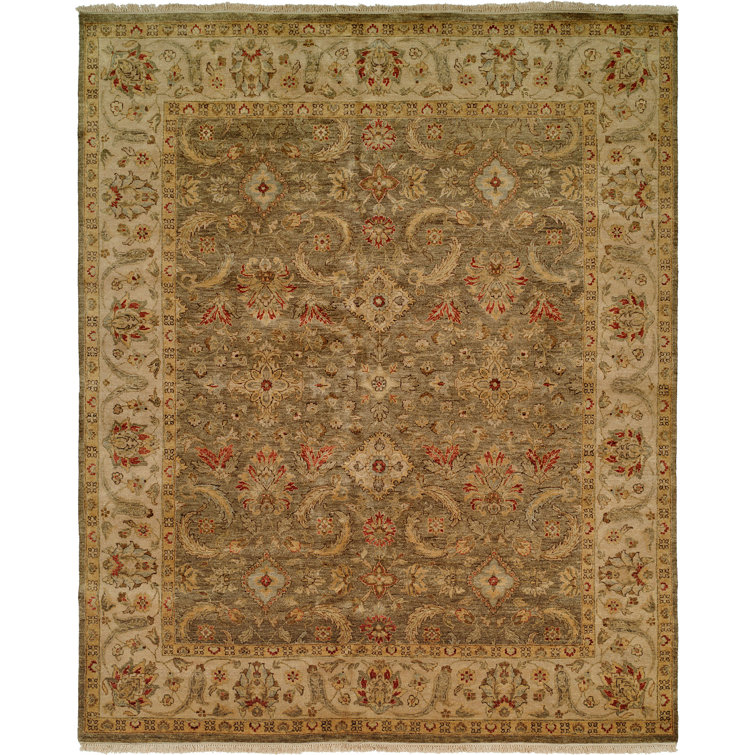 Charlton Home® Agirta Oriental Hand Knotted Wool Beige Area Rug Wayfair